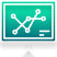 ícone de um computador exibindo dados