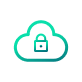 Ícone em formato de nuvem com um cadeado dentro