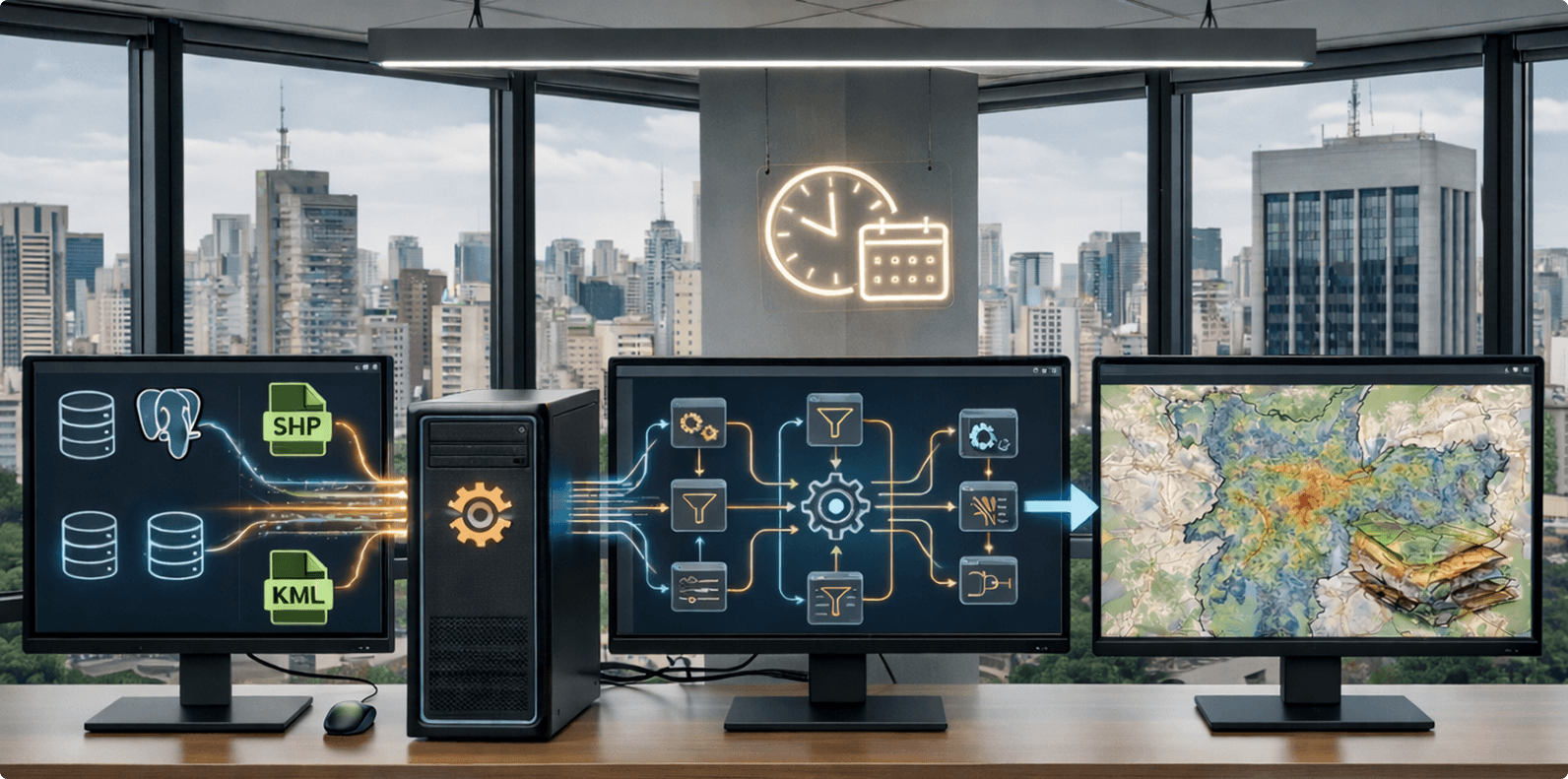 Fluxo de trabalho digital: da entrada de dados geográficos ao processamento e geração de mapas em um ambiente de escritório