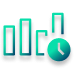Ícone de gráfico e relógio
