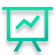 Ícone de quadro com um gráfico subindo