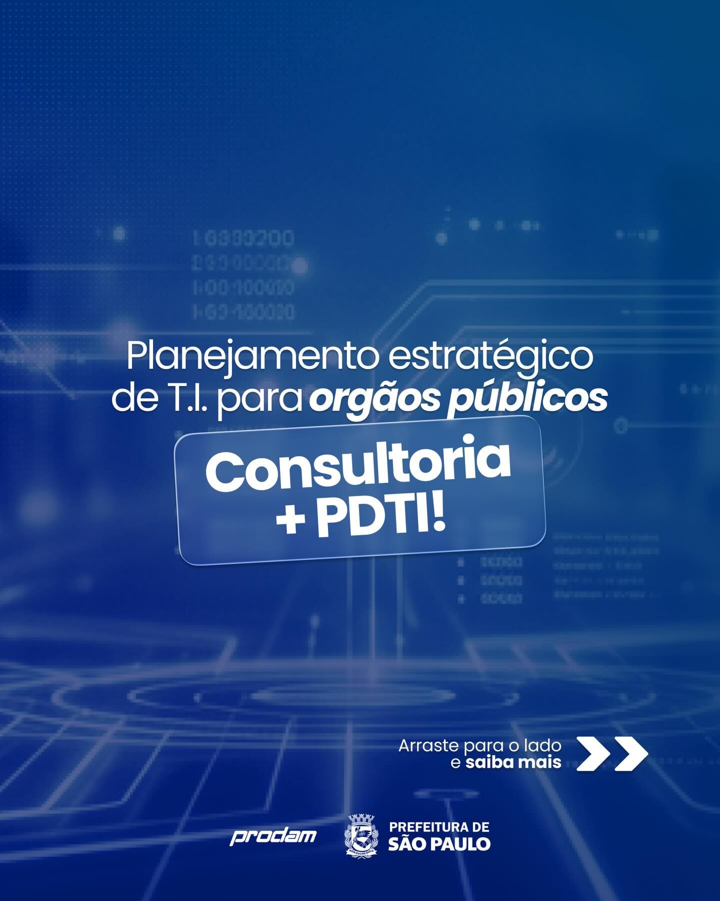 Banner escrito "Planejamento estratégico de t.i para órgãos públicos"